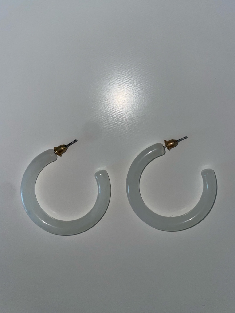 White Hoop Earrings (Bridal)